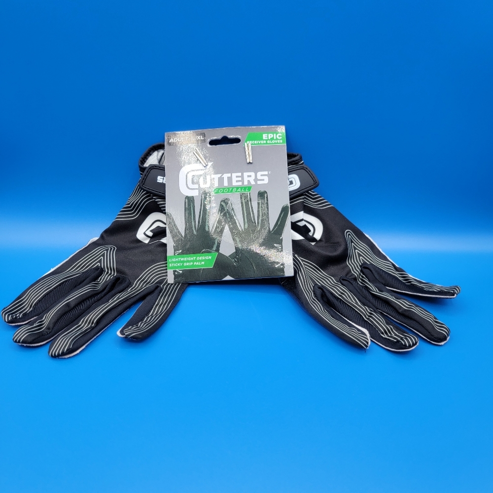 Cutters Epic Football Receiver Lightweight Sticky Grip Palm Gloves Sz L/XL NEW